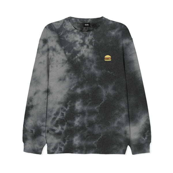 dalix Dalix Cheeseburger Midweight Fleece Tie Dye Crewneck Sweatshirt