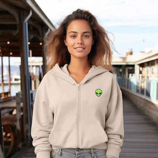 Dalix Dalix Alien Cropped Zip Hoodie