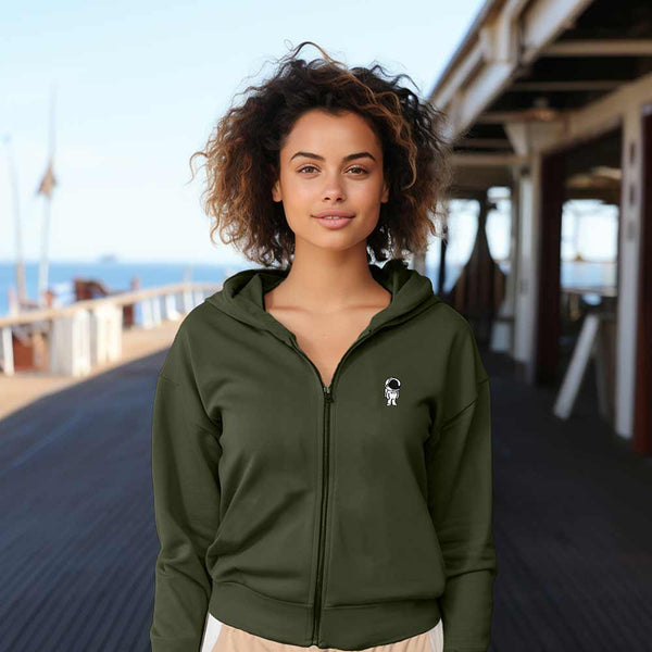 Dalix Dalix Astronaut Cropped Zip Hoodie