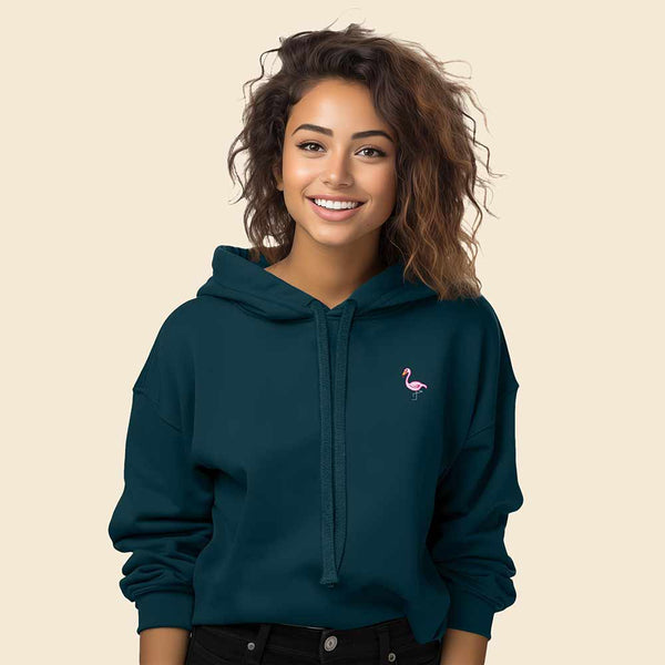 Dalix Dalix Flamingo Cropped Hoodie