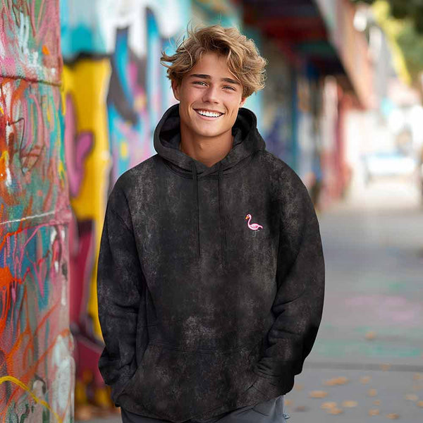 Dalix Dalix Flamingo Mineral Wash Hoodie