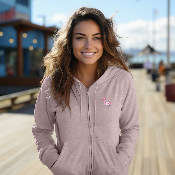 Dalix Dalix Flamingo Washed Zip Hoodie