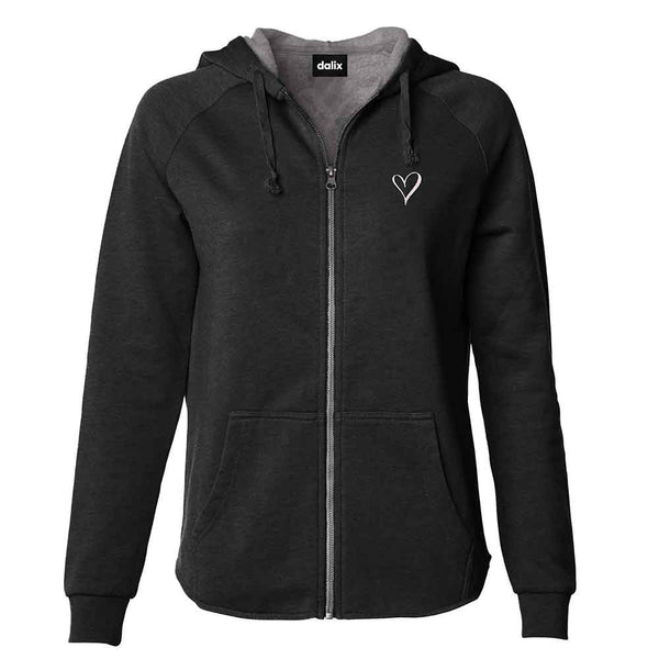 dalix Dalix Heart Washed Zip Hoodie