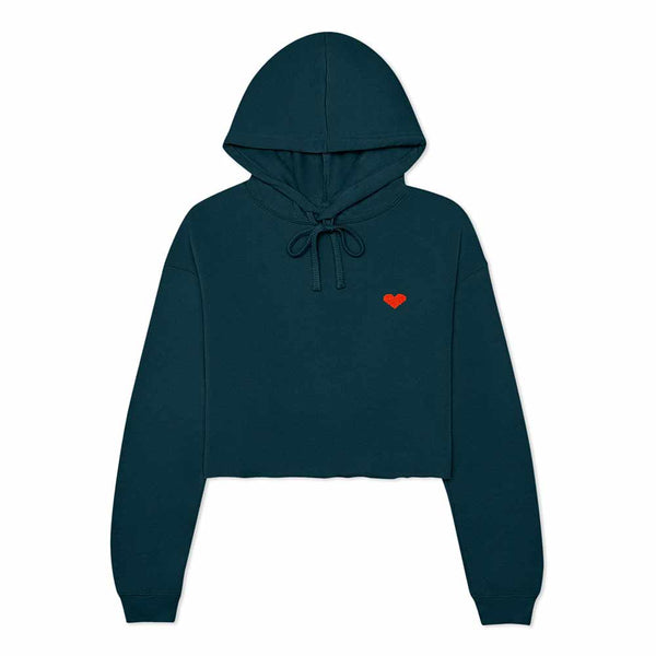 dalix Dalix Pixel Heart Cropped Hoodie
