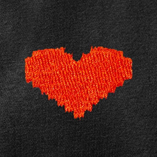 Dalix Dalix Pixel Heart Washed Zip Hoodie