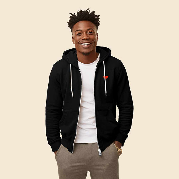 Dalix Dalix Pixel Heart Zip Hoodie
