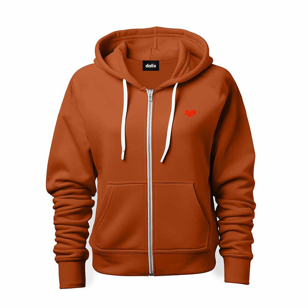 dalix Dalix Pixel Heart Zip Hoodie