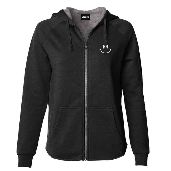 dalix Dalix Smile Face Washed Zip Hoodie