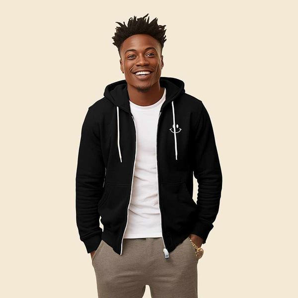 Dalix Dalix Smile Face Zip Hoodie