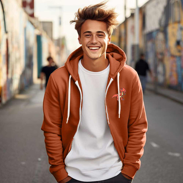 Dalix Dalix T-Rex Midweight Fleece Zip Hoodie