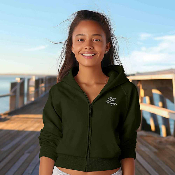 Dalix Dalix UFO Cropped Zip Hoodie