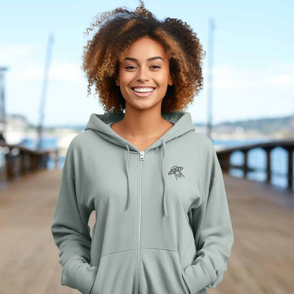 Dalix Dalix UFO Washed Zip Hoodie