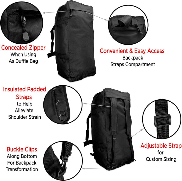 Dalix Dalix Extra Large Duffle Bag (Turns Into Backpack)