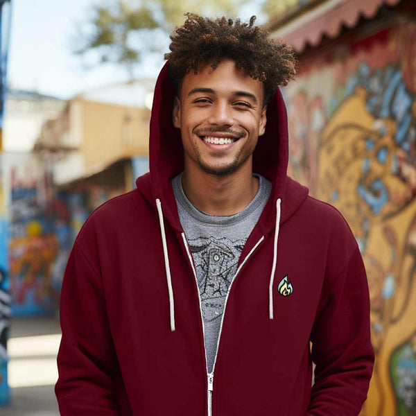 Dalix Dalix Fire Midweight Fleece Zip Hoodie (Glow In The Dark)