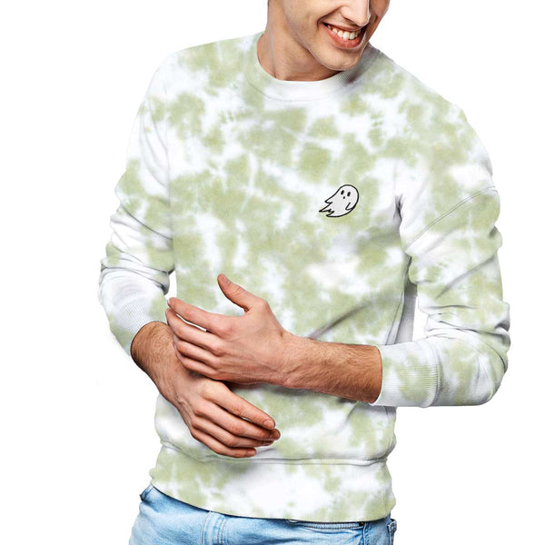 Dalix Dalix Ghost Midweight Fleece Tie Dye Crewneck Sweatshirt