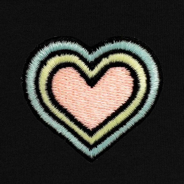 Dalix Dalix Heart Midweight Fleece Cropped Hoodie (Glow In The Dark)