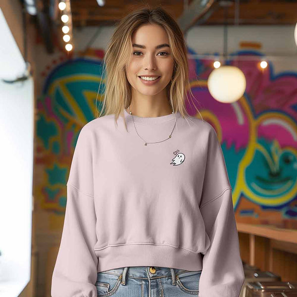 Dalix Dalix Heartly Ghost Midweight Fleece Relaxed Sweatshirt