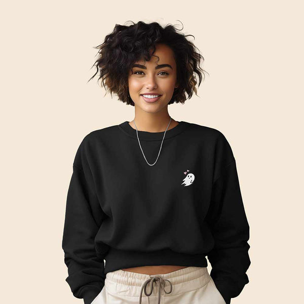 Dalix Dalix Heartly Ghost Midweight Fleece Relaxed Sweatshirt