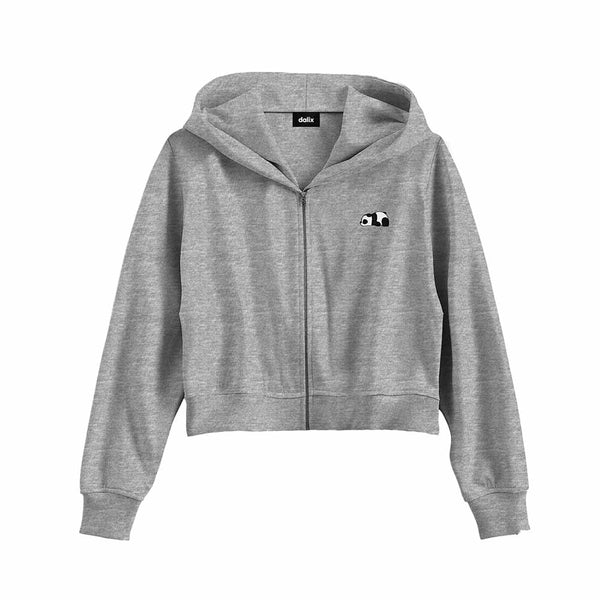 dalix Dalix Panda Midweight Fleece Cropped Zip Hoodie
