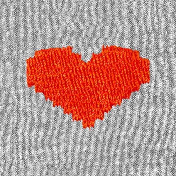 Dalix Dalix Pixel Heart Midweight Fleece Cropped Zip Hoodie