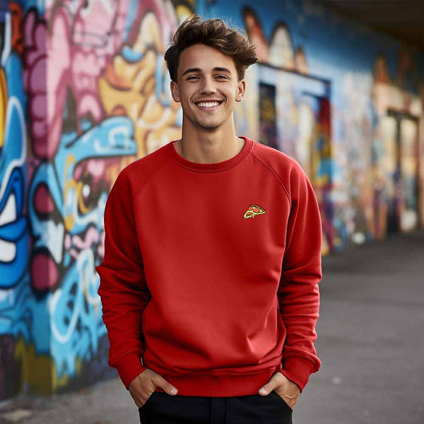 Dalix Dalix Pizza Midweight Fleece Crewneck Sweatshirt