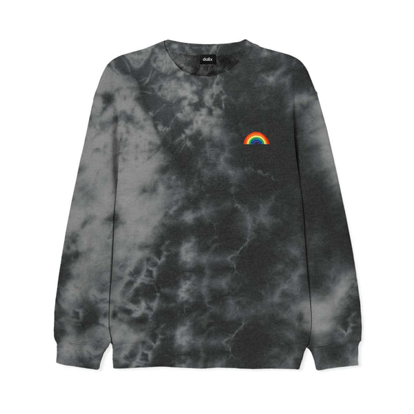 dalix Dalix Rainbow Midweight Fleece Tie Dye Crewneck Sweatshirt