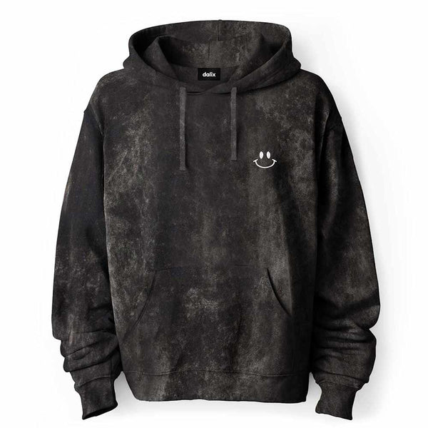 dalix Dalix Smile Face Midweight Fleece Mineral Wash Hoodie