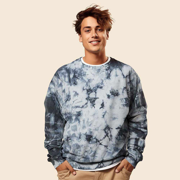 Dalix Dalix UFO Midweight Fleece Tie Dye Crewneck Sweatshirt