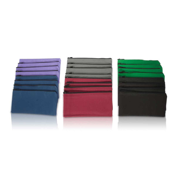 Dalix DALIX Zippered Money Pouch Bank Bag Pencil Marker Bags Assorted Colors 24 Pack