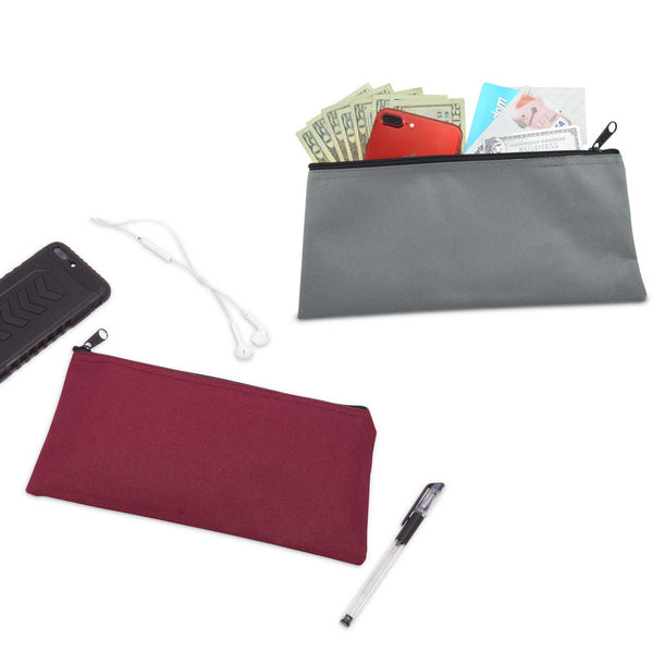 Dalix DALIX Zippered Money Pouch Bank Bag Pencil Marker Bags Assorted Colors 24 Pack