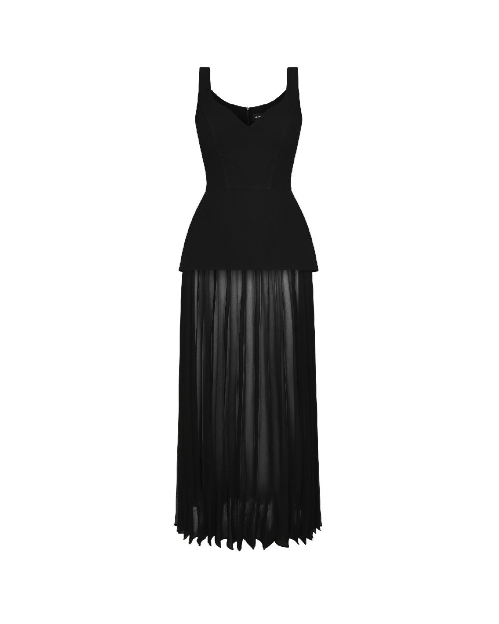 dalood Black Dress w/Pleats