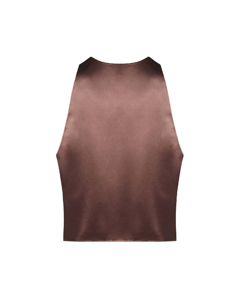 Dalood Brown Satin Top