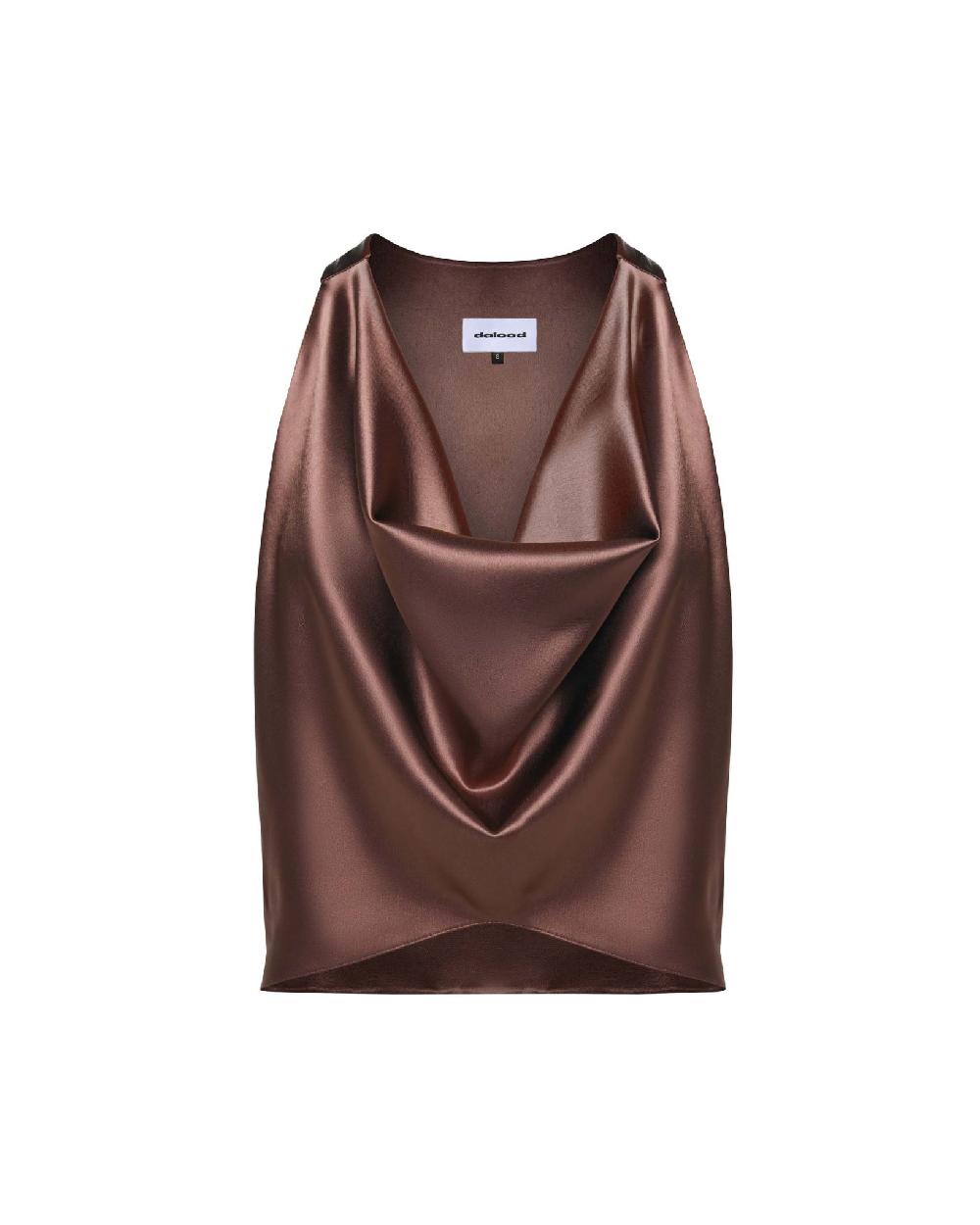 dalood Brown Satin Top