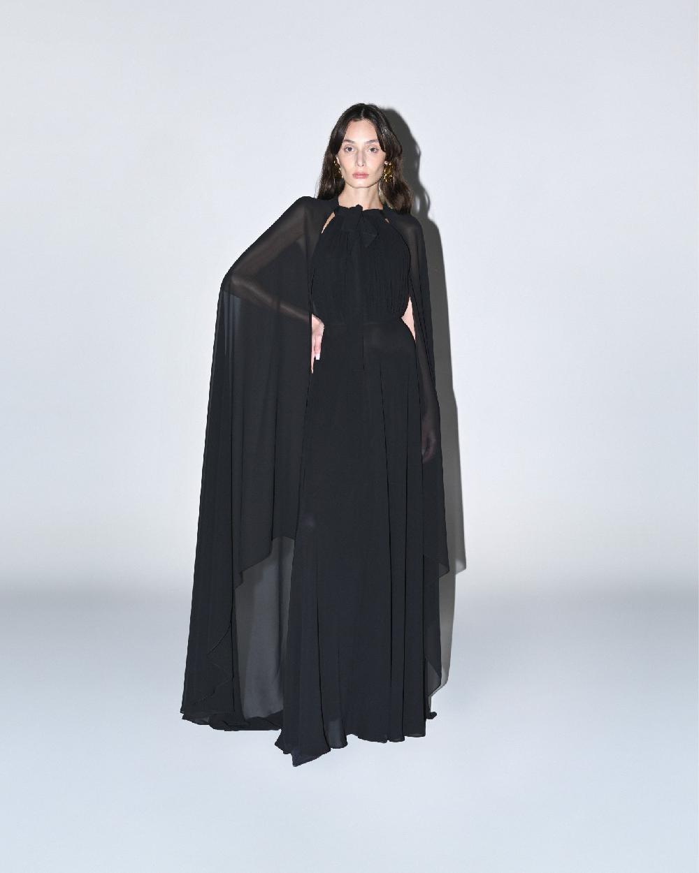 Dalood Chiffon Cape Dress