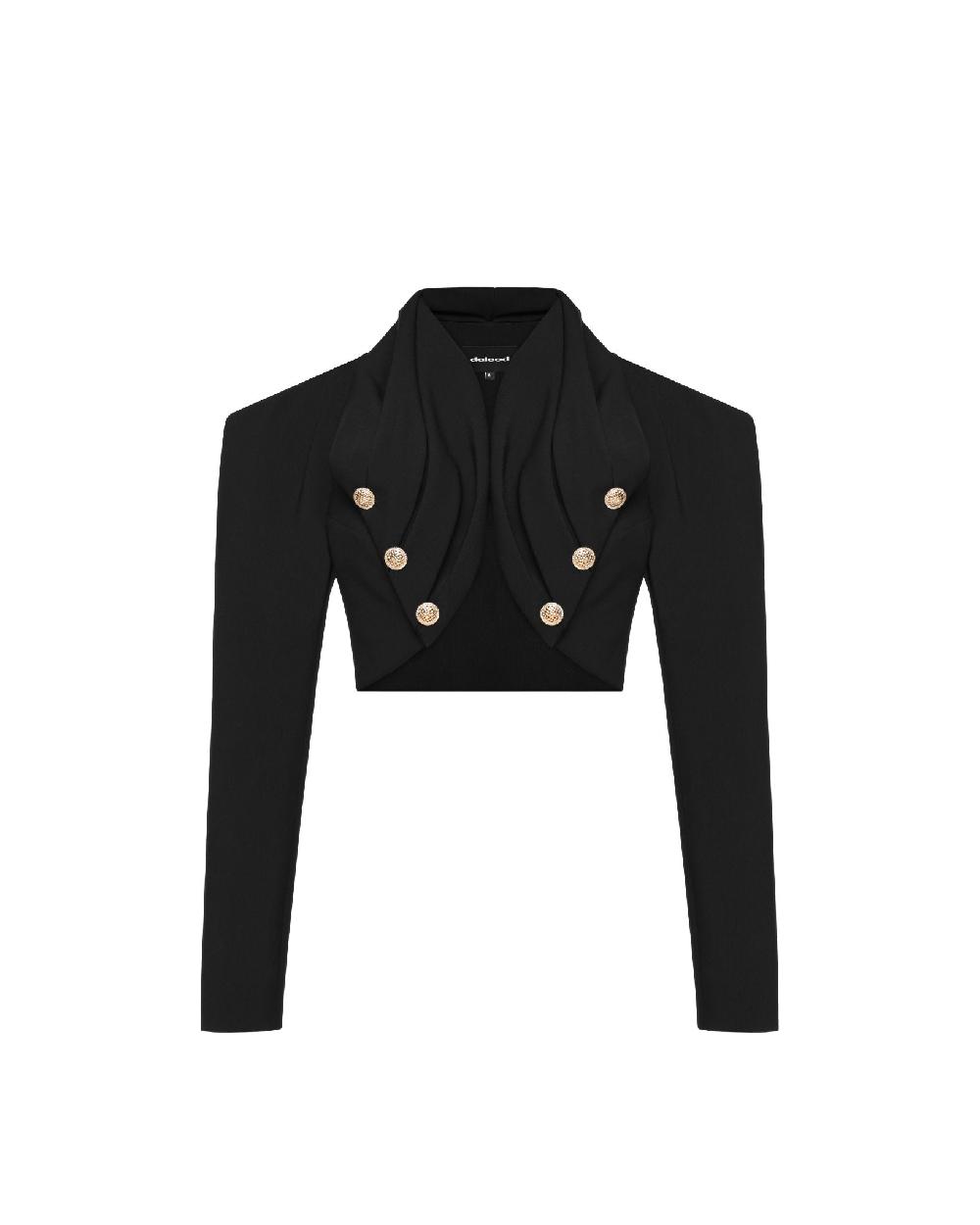dalood Cropped Blazer w/Golden Buttons