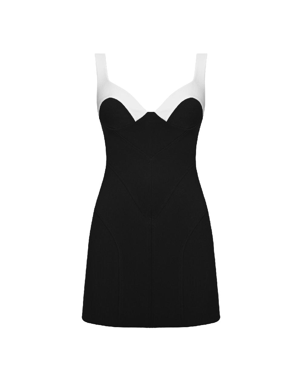 dalood Mini Black dress W/White Detail