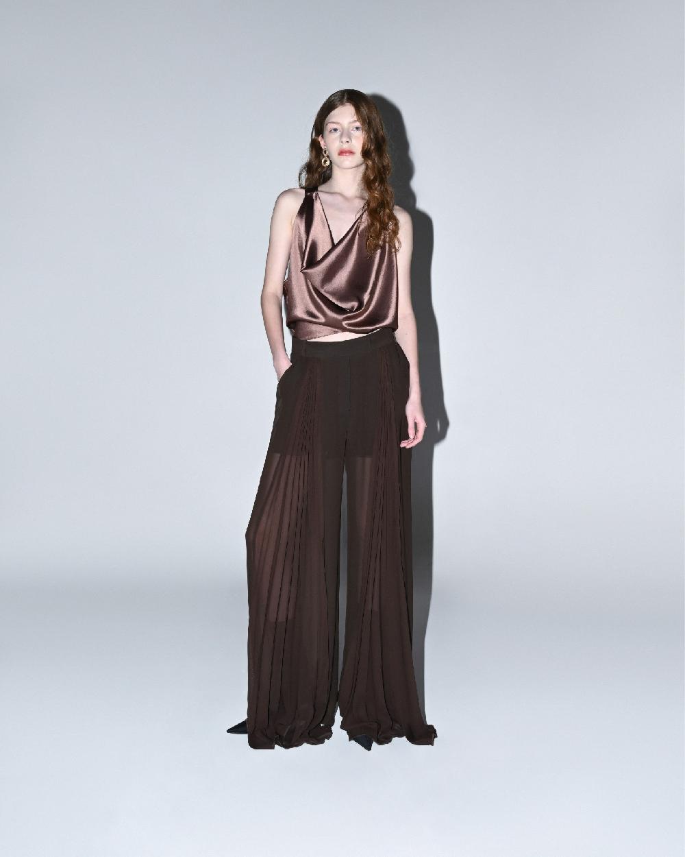 dalood Pleated Chiffon Pants