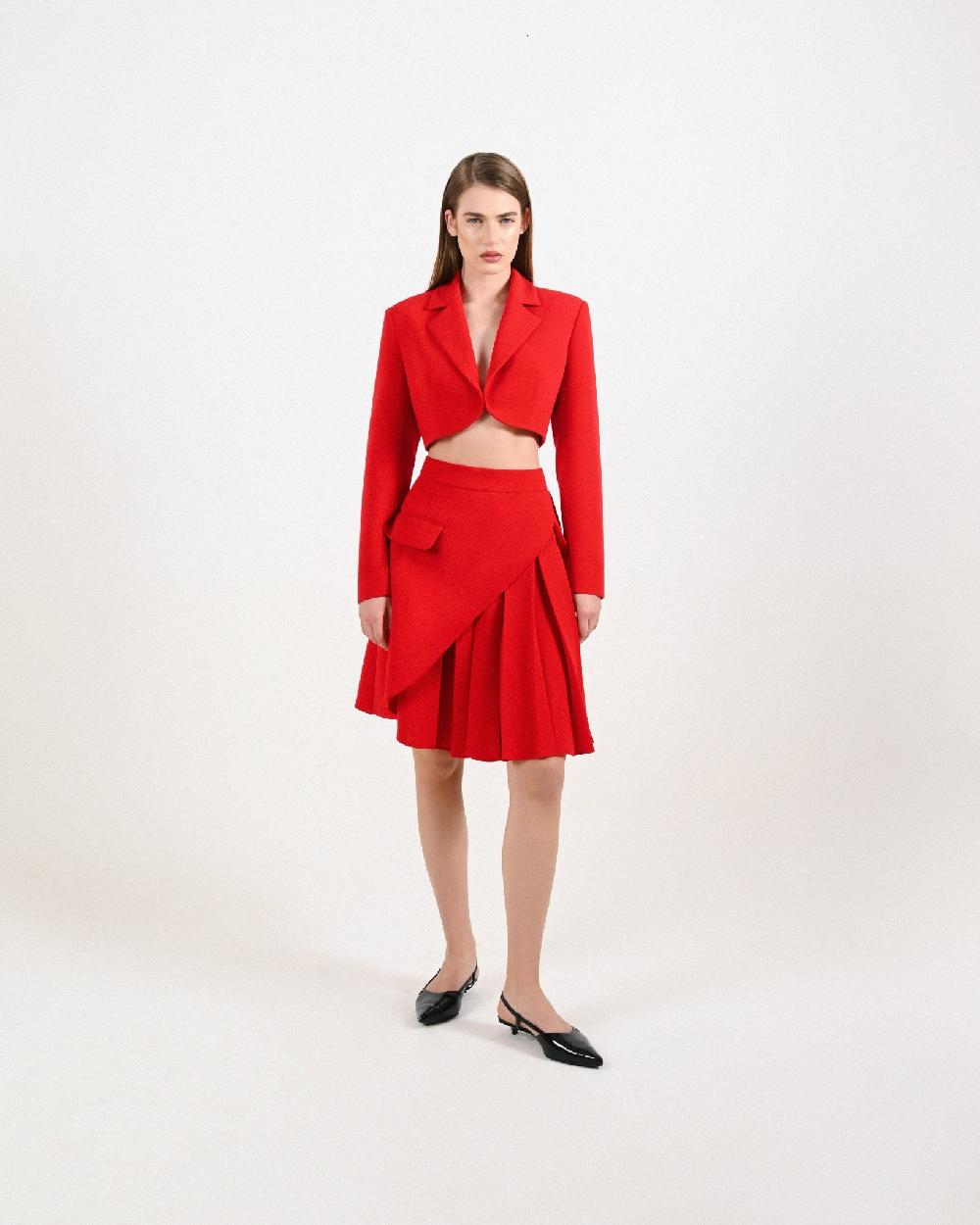 Dalood Red Cropped Blazer