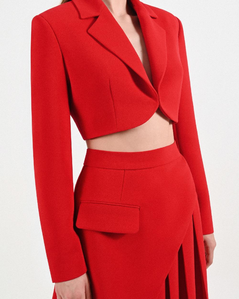 Dalood Red Cropped Blazer