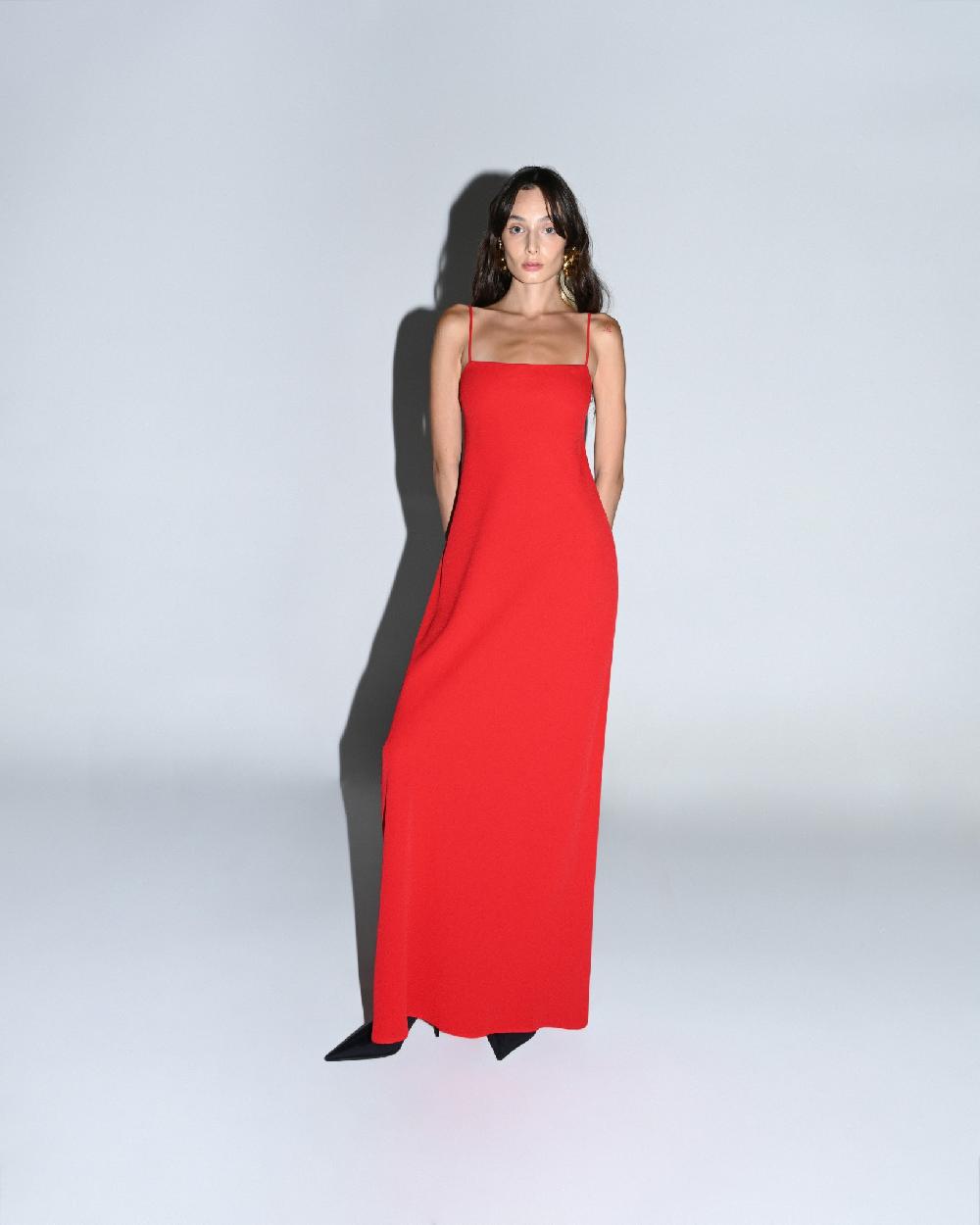Dalood Red Maxi Dress W Open Back