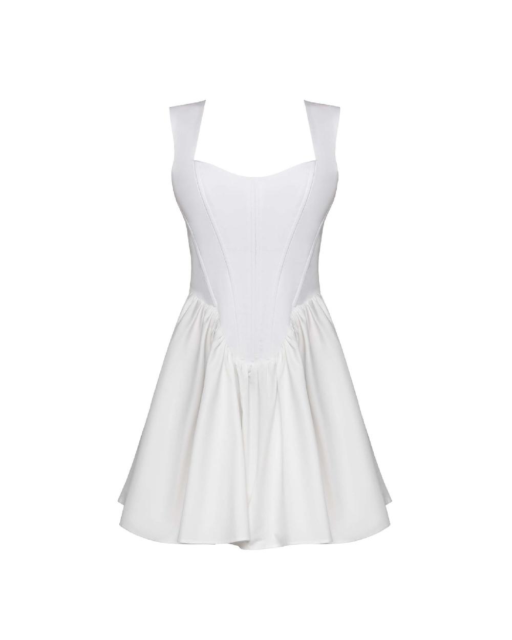 dalood White Mini Cotton Dress