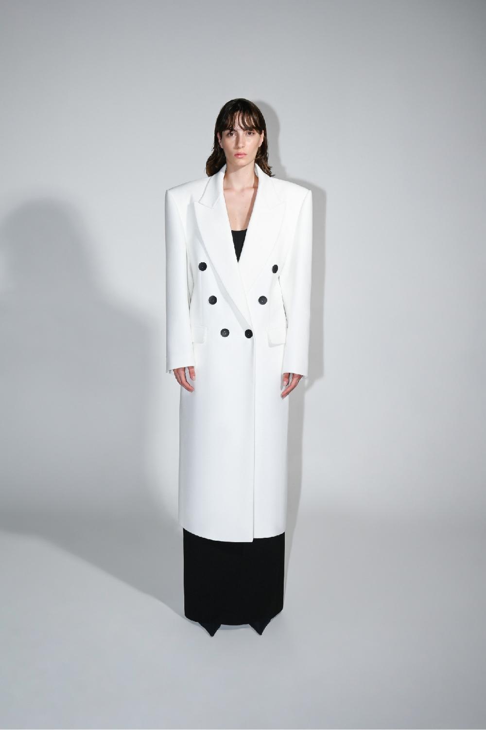 Dalood White Wool Coat