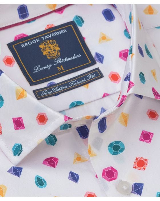 Damart Brook Taverner Harlequin Check Long Sleeve Shirt