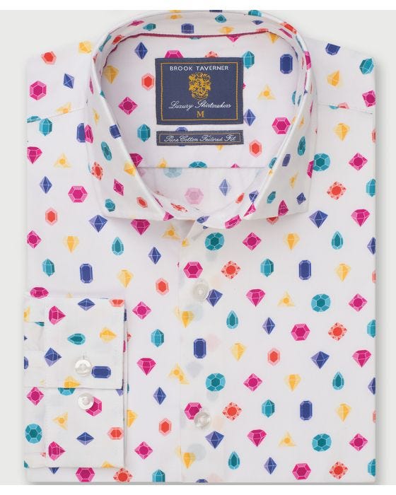 damart Brook Taverner Harlequin Check Long Sleeve Shirt