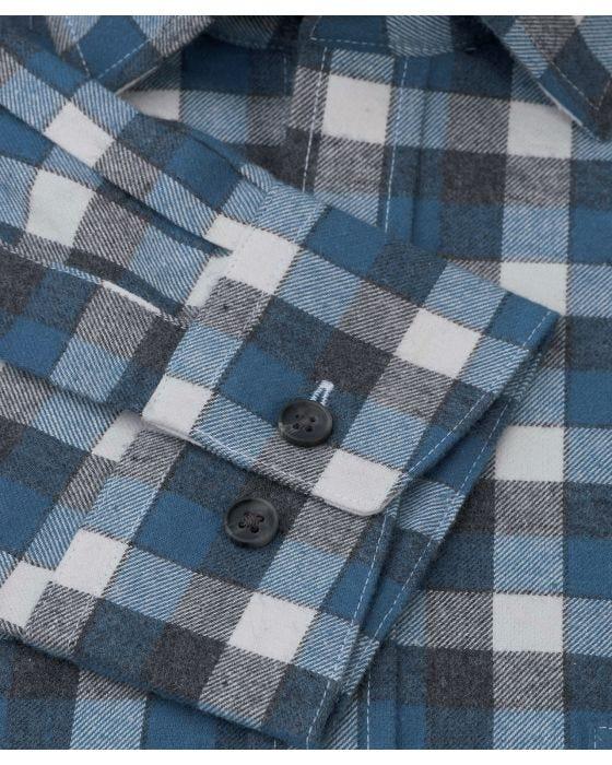 Damart Brook Taverner Melange Check Casual Long Sleeve Shirt