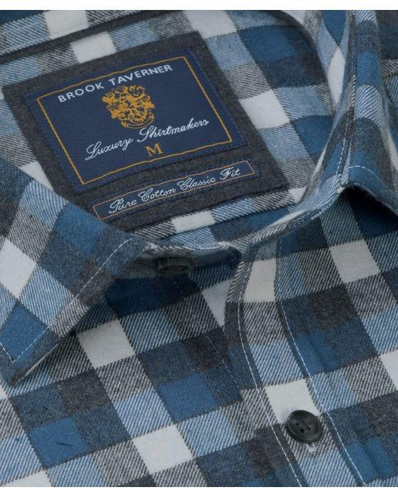 Damart Brook Taverner Melange Check Casual Long Sleeve Shirt