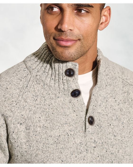 Damart Brook Taverner Nep 3gg Raglan Sleeve Button Neck