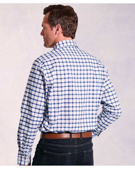 Damart Brook Taverner - Oxford Grid Check Long Sleeve Shirt