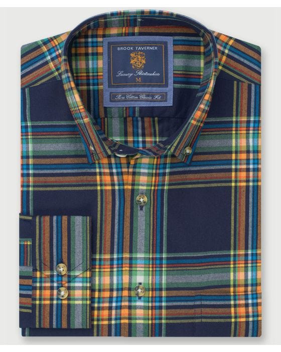 damart Brook Taverner Plaid Check Casual Long Sleeve Shirt