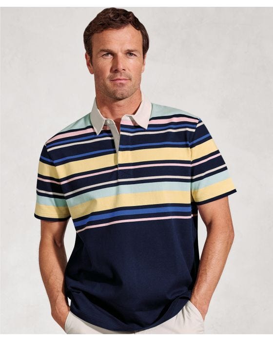 Damart Brook Taverner - Walken SS Irregular Stripe Rugby Shirt